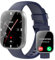 Puqo Smartwatch Uomo Donna, Nuovo 1,95'' Orologio Smartwatch Effettua/Risposta Chiamate, 112 Modalità Sportive Fitness Tracker con Contapassi/Sonno/Cardiofrequenzimetro, IP68 Smart Watch, Blu Scuro
