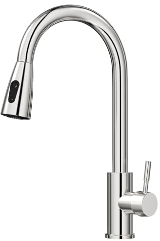 Amdoticknpf Grifo Cocina Extraible, Grifo Cocina Fregadero Extensible con 2 Modos de Agua Alcachofa Extraíble, Monomando, Giratorio a 360° Torneira Cozinha, Acero Inoxidable Cepillado