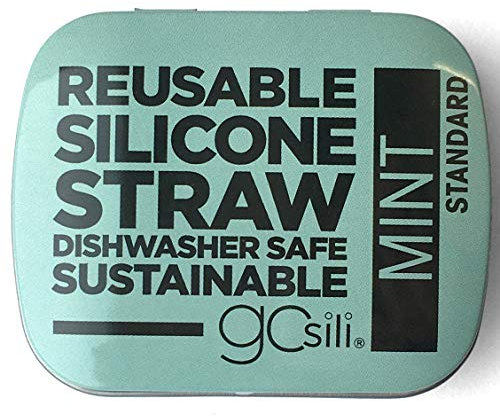 GoSili - Reusable Silicone Straw with Tin Travel Case - Standard - Mint