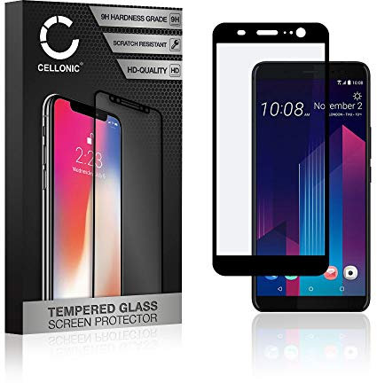 CELLONIC Protection d'écran en Verre Compatible avec HTC U11 Plus (3D Full Cover résistance 9H 0,33mm Full Glue) Smartphone téléphone Portable GSM