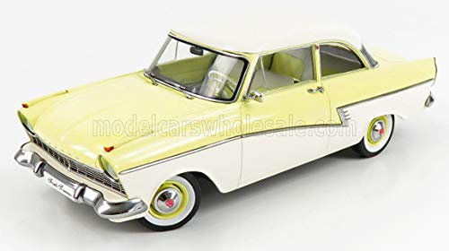 KK-Scale Ford Taunus 17M P2 Barocktaunus Gelb Weiss Beige 1957-1960 1/18 Modell Auto mit individiuellem Wunschkennzeichen