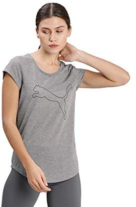 PUMA Damen Performance Heather Cat Tee W T-Stück, Grau, S EU