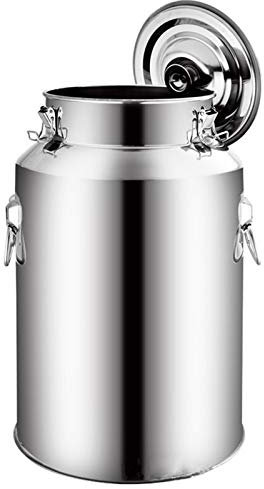 201 Edelstahl Milchkanne Milchtransportfässer Weinkübel Eimer Milchkännchen Tote Krug Mit Versiegeltem Deckel Schwerlast Teekanister Zur Lagerung Von Flüssigkeiten (Silber),20L