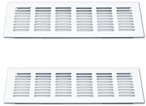 Dtoterul Lüftungsgitter Rechteckig 2 Stück Lüftungsgitter Alu Lüftungsgitter Aluminium Lüftungsgitter Abluftgitter Aluminium Möbel-Gitter Alu Lüftung Alu-Gitter, 300 * 80mm