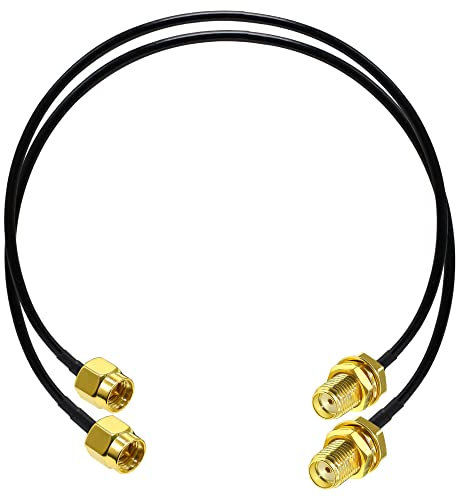 TUOLNK Cable coaxial SMA hembra a SMA macho RG58 de 20 pulgadas (50 cm) Cable de extensión de antena Wifi Cable de puente RF para 3G 4G LTE Radio de dos vías Paquete de 2