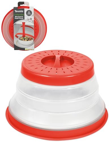 Tovolo Small Collapsible Microwave Cover Copertura per Forno a microonde, Coperchio per Riscaldare Alimenti, Gadget preparare pasti, Strumento da Cucina Senza Problemi, Plastica, Candy Apple Red