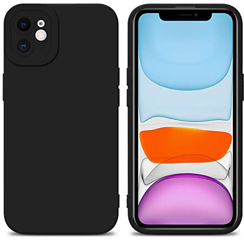 Cadorabo Hülle kompatibel mit Apple iPhone 12 Schutzhülle TPU Silikon Case Liquid Design mit Kameraschutz Slim Kratzfest Weiche Gummi mit Rundumschutz Case Hülle für iPhone 12 in Schwarz