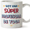 MUGFFINS Tazas para PROFESORA DE YOGA mujer - En Español - Soy Súper - 11 oz / 330 ml - Regalo original y divertido