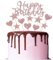 Birthday Cake Topper,Rose Gold Cake Decorations Birthday Cupcake Toppers Glitter Cake Topper Banner with Heart Star for Birthday Party Anniversary Wedding