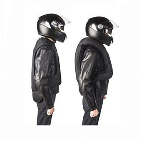YXYMOTEFLY Gilet Airbag Moto Gilet Gonfiabile da Motocross Rete Traspirante 3D, Airbag Multipli Giacca Riflettente con Cerniera (Color : Black, Size : M)