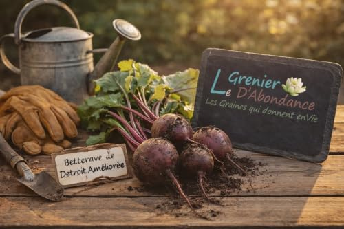 75 graines à semer - Le Grenier d'Abondance - BETTERAVE de Détroit améliorée - Beta vulgaris