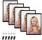 efuturetime 5 Stück Bilderrahmen A4 Schwarz, Fotorahmen Kunststoff mit Bilderhake und Wandhaken, Portraitrahmen aus Plexiglas für Fotos, Urkunde, Dekoration, Stellen oder Hinhängen, 21x29.7cm