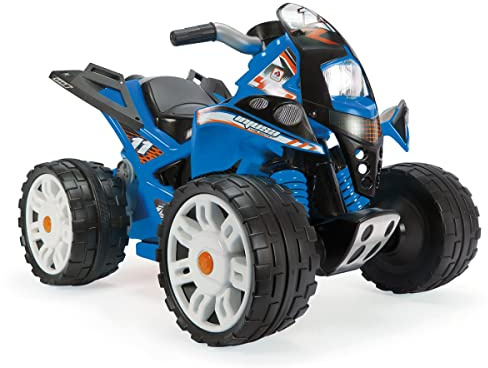 INJUSA - Quad Électrique The Beast pour Enfants de 2 à 4 Ans | Batterie 12V | Pédale Accélérateur | Marche Arrière et Roues Larges avec Bandes en Caoutchouc | Vitesse 6 km/h | Bleu (76190)