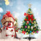 Sapin de Noel Artificiel, Petit Arbre de Noël de Table 60cm, Mini Sapin de Noël Artificie avec Lumineux LED et Ornements, pour la Fête De Vacances Table Bureau Accueil Décoration, Décoration de Noël