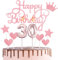Happy 30th Birthday Cake Topper & Candles - Rose Gold Number 30 for Cake Decorations - Rose Pink Cupcake Topper for Women Her Celebration