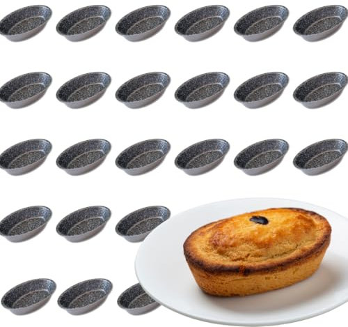 Moule à pâtissier Leccesi Formine pour pasticciotto Leccese Moule à pasticciot salé en aluminium antiadhésif à effet pierre 100 % fabriqué en Italie, mesure 10,5 x 7 cm (24)