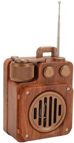 Cryfokt Retro 5.1 Lautsprecher, Vintage Radio Imitation Holz FM Radio, Tragbare Vintage Lautsprecher Unterstützt U Disk, Speicherkarte, AUX für Home Office Decor, Lautsprecher, Cryfoktbcpzs3ike4
