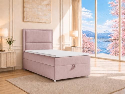 Best For Home Boxspringbett Trinity k-11 mit 7-Zonen Bonell-Federkernmatratze | Boxspringbett 80x200 | Boxsprintbett mit Matratze Und Stauraum | Polsterbett 80x200 - Lieferung bis Bordsteinkante