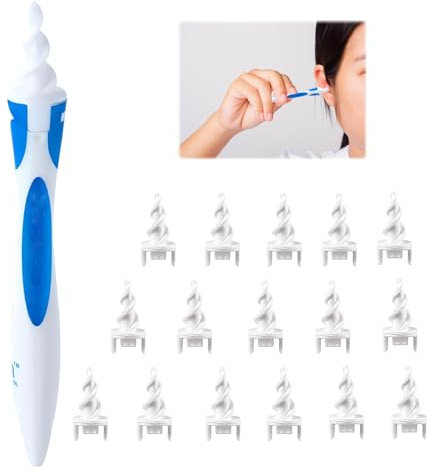 Ohrenschmalz Entferner Ohrenputzer Ear Cleaner Earwax Remover Upgraded 360 Grad Spirale Silikon Ear Cleaning Kit Mit 16 Abwaschbaren Ersatzköpfen Geeignet für Kinder und Menschen