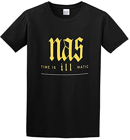 Nas Time Is Illmatic Film T-Shirt Man's Fashion Cotton Black Clothes M
