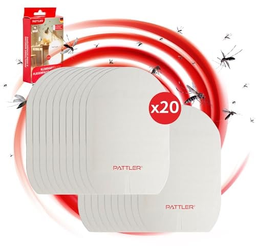 PATTLER® Nachfüllset mit 20 Klebekarten für UV Fliegenfalle - Fliegen Klebefalle - Extra Starke Klebefläche hält Insekten bei minimaler Berührung