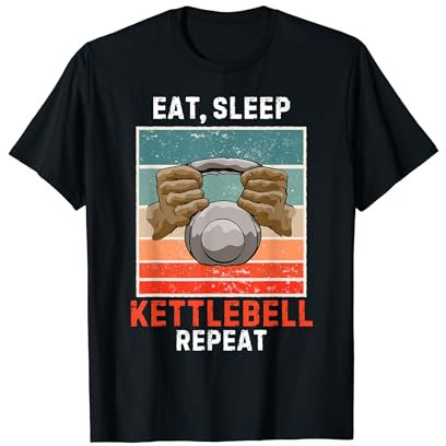 Kettlebell rétro Eat, Sleep Repeat Vintage Grunge Kettlebell T-Shirt