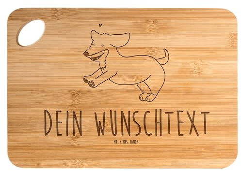 Mr. & Mrs. Panda Personalisiertes Schneidebrett Hund Dackel - Personalisierte Geschenke, Herz, Hundemotiv, Schneidebrett Mit Namen, Hunde,