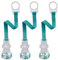 3-er Set nip Schnullerband mit Ring, Petrol, Befestigungsring aus flexiblem Silikon made in Germany Komfort-Verschluss für alle Schnuller mit und ohne Ring