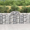 Iiaky Gabionen mit Hochbogen 6 Stk. 200x50x100/120cm Verzinktes Eisen GabionenköRbe WasserzapfsäUle Garten Gabionen Zaun Gabionensteine