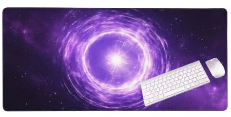 Mauspad XXL 900x300x3 mm, Groß Gaming Mauspad Lila Halo, Wetterfest Schreibtisch Mousepad, Mouse Pad Verbessert Präzision und Geschwindigkeit, Gaming Zubehör für Home Zimmer Deko S-12642