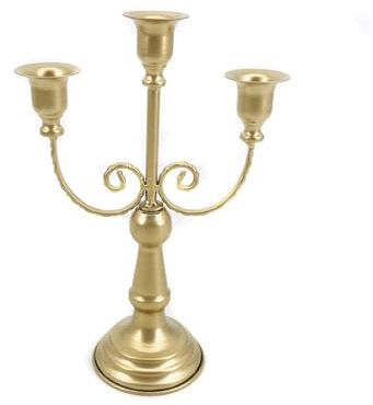 CCKUHN Tablescape Decor 3-Head Iron Candelabra, Rustic Candelabra, High Table Centerpiece Iron Gold Farmhouse Fireplace Candelabra Candlestick Holders