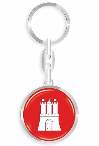 daged Hamburg Deutschland Schlüsselanhänger Metall Schlüsselring 3D Effekt + Aufkleber - RD