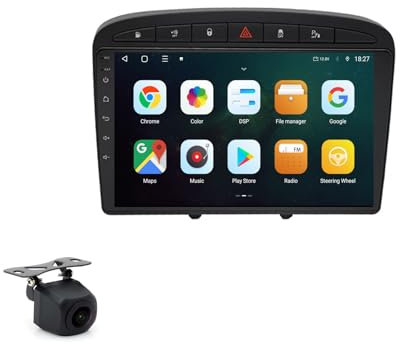 9 Pulgadas Android 13 Radio Coche para Peugeot 408 For Peugeot 308 308SW con Android Auto/Carplay GPS WIFI/4G Bluetooth Radio FM Pantalla Dividida USB SWC GPS Coche Navegador(8+128G)