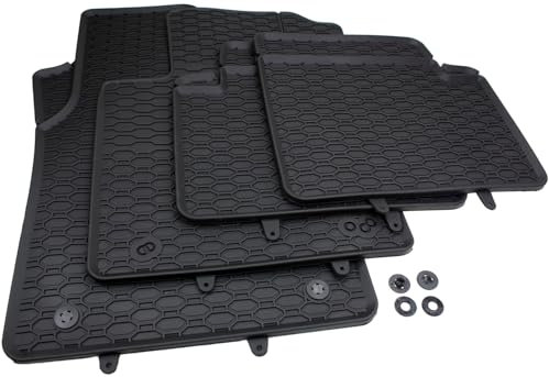 kfz-premiumteile24 Waben Gummimatten Kompatibel mit FIAT 500 / 500C ab 2007 Fußmatten Automatten Allwetter Premium Qualität 100% Passgenau Schwarz 4-teilig