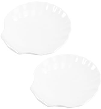 Cabilock Assiettes à Collation En Céramique Motif Coquillage 14,4 Cm Lot De 2 Diamètre 6 Pouces Design Festonné Usage Maison Et Fête