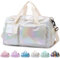 ZIOISNM Sporttasche Damen mit Schuhfach und Nassfach, Reisetasche Damen Glitzer Gym Bag saunatasche Reisetaschen Mädchen für Training, Reise & Wochenendtrips (Weiß)