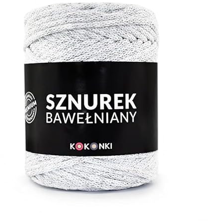 Makramee-Schnur aus Baumwolle PREMIUM By KOKONKI 5mm / Ralle 100 m (Gray)