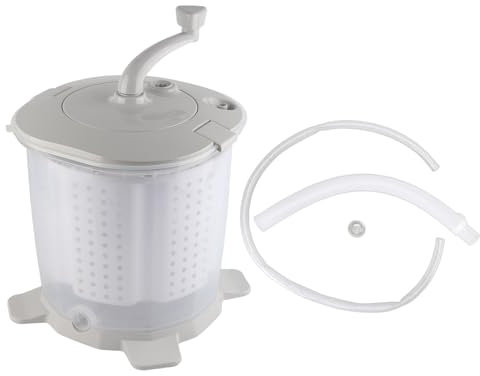 Manuale di lavatrice a manovella portatile Manuale non elettrico Spin Disidratazione rapida per il dormitorio in accampamento grigio nordico in acciaio inossidabile inossidabile