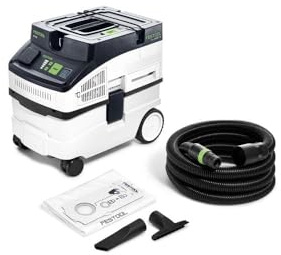 Festool Mobile dust extractor CLEANTEC CT 15 230V | 15 L capacity, touch controls, 5-stage suction, antistatic, compact & lightweight for on-site use