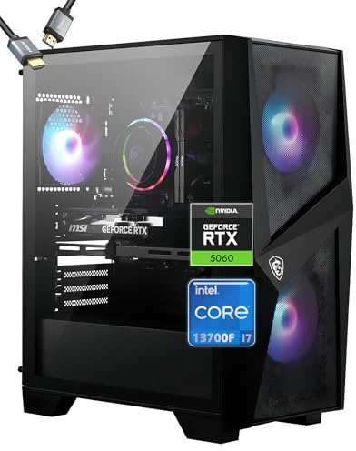 MSI Codex R2 Gaming Desktop PC -Intel Core i7-13700F- GeForce RTX 5060 8GB GDDR7-650W 80+ Gold-Windows 11 Home-W/HDMI Cable (32GB RAM | 2TB PCIe SSD)