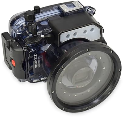 YaelHelens Boîtier professionnel pour appareil photo sous-marin compatible avec Sony RX100 VII, 60 m, résistant à l'eau, avec boutons de contrôle, verrouillage de sécurité (YH-RX100 VII)