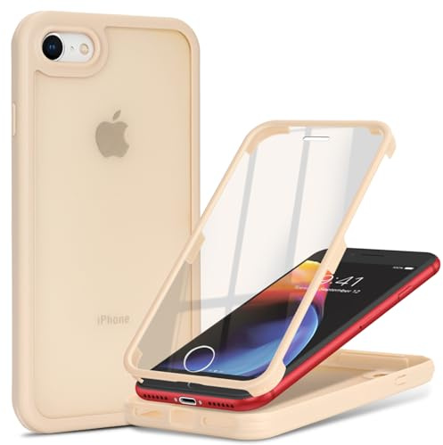 Zouzt Matte for iPhone SE 2022 (3rd)/2020 (2nd)/iPhone 8 Case, Beige | 360 Full Body, Translucent Matte, Military Grade Drop Proof, Rugged Shockproof Protective, Anti-Fingerprint Phone Case