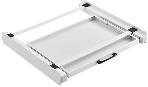 Dpofirs Kit de Apilamiento para Lavadora y Secadora, Marco de Conexión de Metal con Estante Extraíble para Lavadora y Secadora de 60 Cm de Ancho, sin Montaje de Herramientas