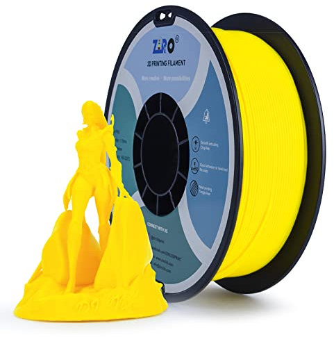 ZIRO PLA Filament 1.75mm, 3D Drucker Filament PLA Basic Color Series 1.75mm 1kg (2.2lbs), Maßgenauigkeit +/- 0.03mm, Gelb