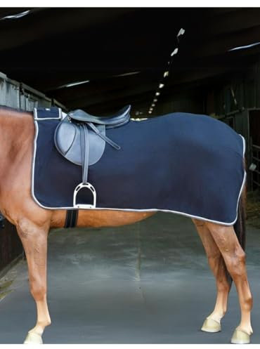 Riding World Nierendecke aus Polarfleece, schwarz grau, 125cm