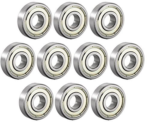 sourcing map 10 Stück 609ZZ Kugellager Doppelschild 9 mm x 24 mm x 7 mm Kohlenstoffstahl Z1