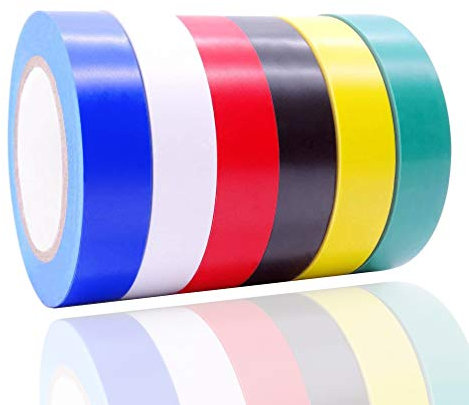 ALBOYI Mixed Colour Electrical Insulation Tape 6 Rolls, 15mm x 15m Electrical Tape PVC Tape Adhesive Gaffer Tape for Insulating, Repairing, Protecting Wire