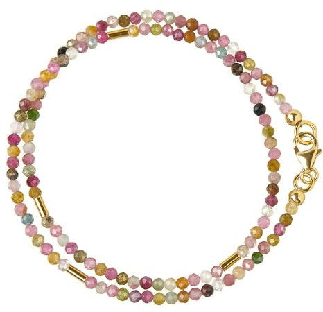 Turmalin bunt Wickel-Armband