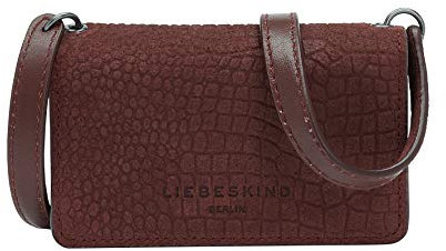Liebeskind Berlin Suede Lizard Sina Geldbörse, Small (7.4 cm x 11.2 cm x 2.5cm), Merlot