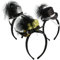 com-four® 3x Haarreif Mini-Zylinder für Halloween - Mini-Hüte mit Feder für Fasching - Haarschmuck für Kostüm bei Motto-Party, Fasching und Silvester (silberfarben/goldfarben/schwarz)